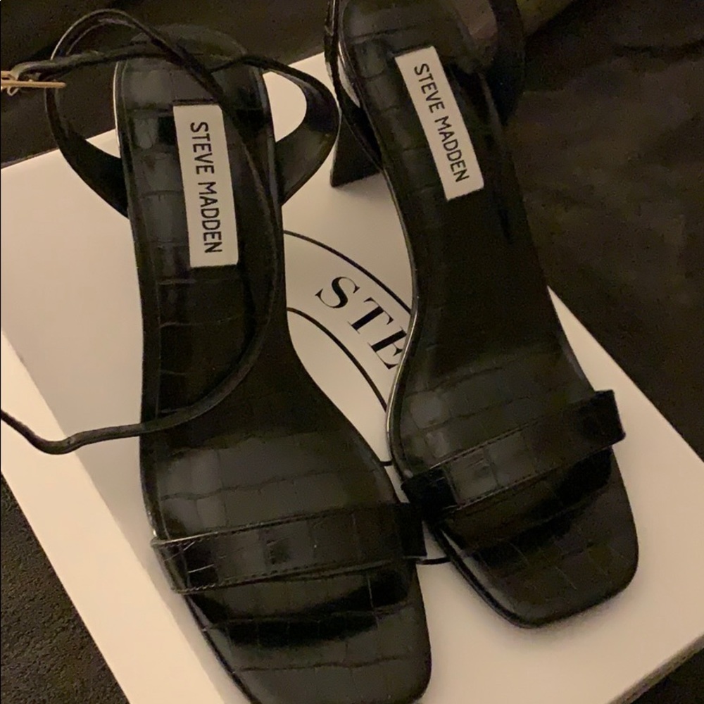 Moonlight Black Croco Steve Madden Heels